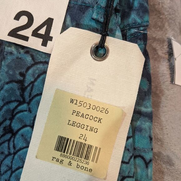NWT Rag & Bone Peacock Print Legging jeans - Picture 4 of 11